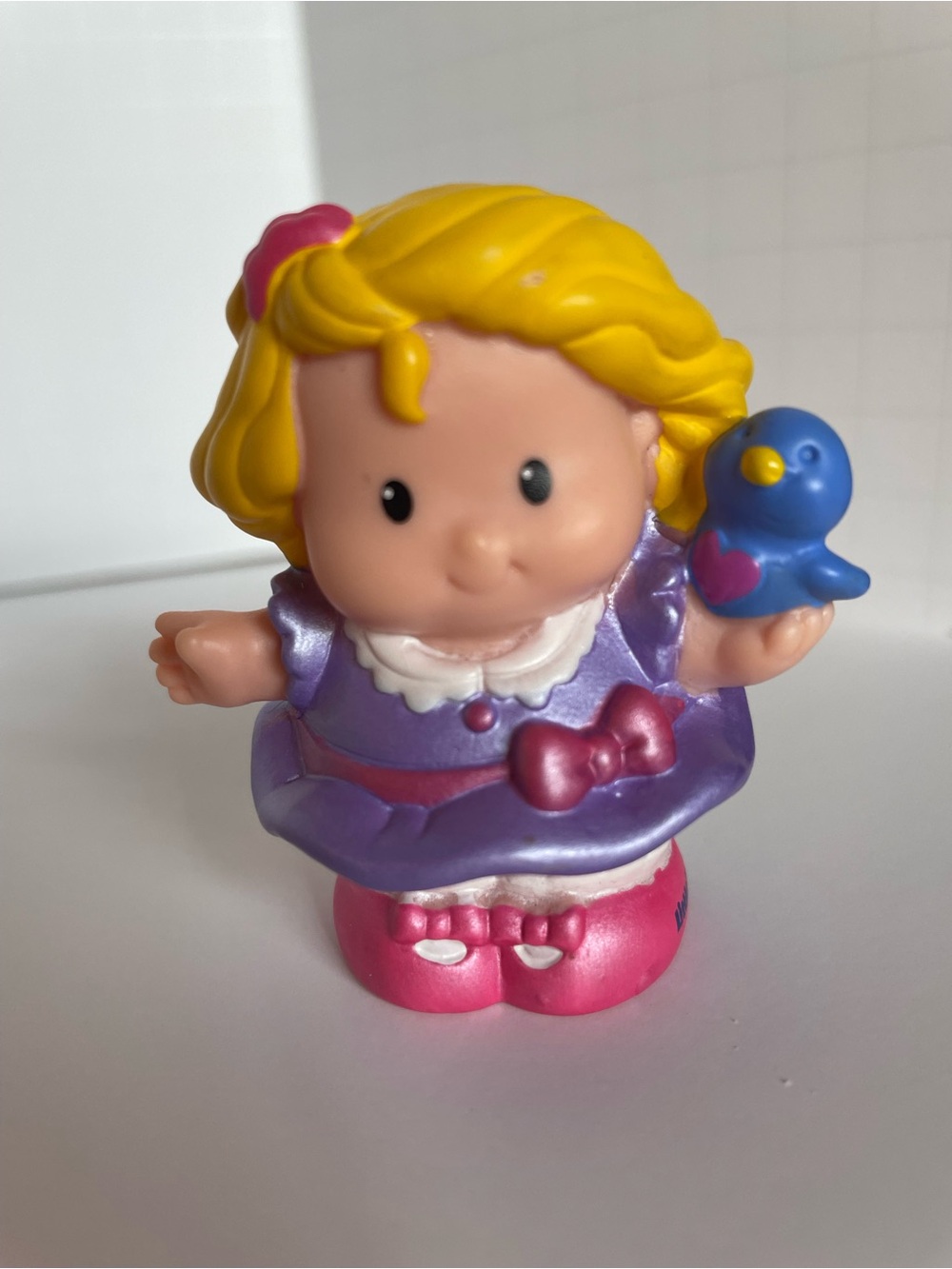 Fisher-Price Purple Dress Girl Doll with Blue Bird and Pink Shoes